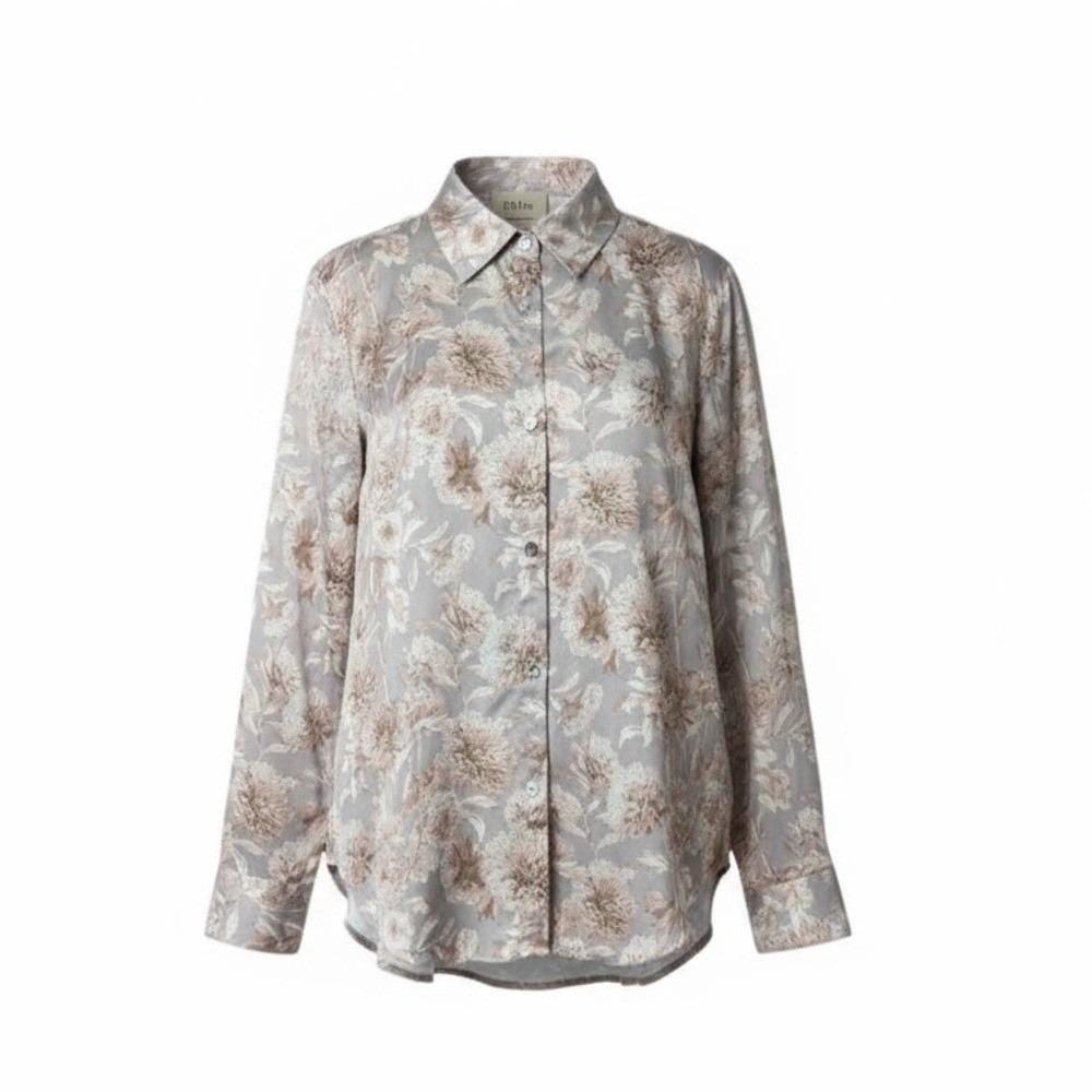 Elie Elie Tahari Womens Floral Print Blouse Mauve XS NWT